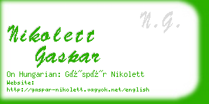 nikolett gaspar business card